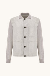 Hybrid Cardigan In Piuma Cotton And Linen
