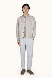 Hybrid Cardigan In Piuma Cotton And Linen