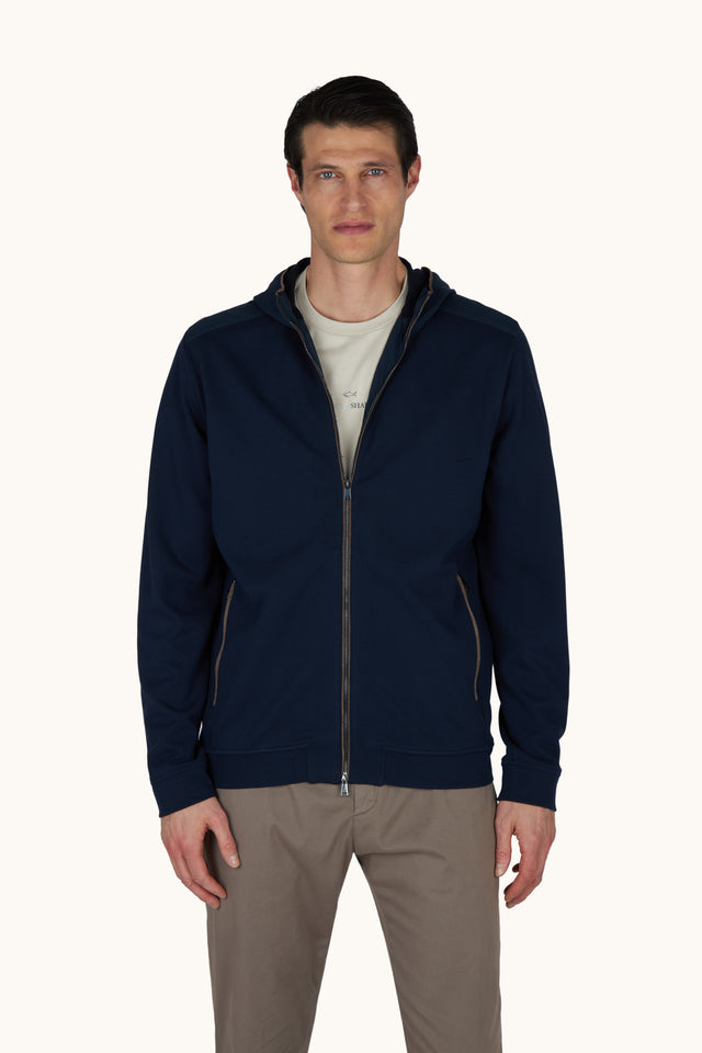 X‑Soft zip‑up sweatshirt in viscose with Alcantara® details
