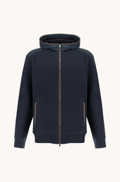 X Soft Zip Up Sweatshirt In Viscose With Alcantara Details