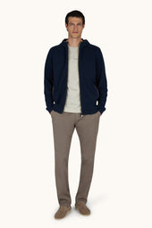 X Soft Zip Up Sweatshirt In Viscose With Alcantara Details