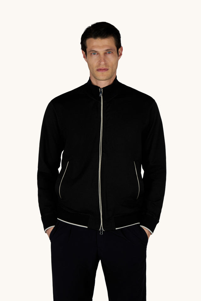 Zip‑up sweatshirt in Active Fleece cotton
