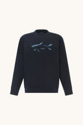 Sweatshirt In Active Fleece Cotton With Shark Print