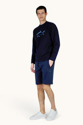 Sweatshirt In Active Fleece Cotton With Shark Print