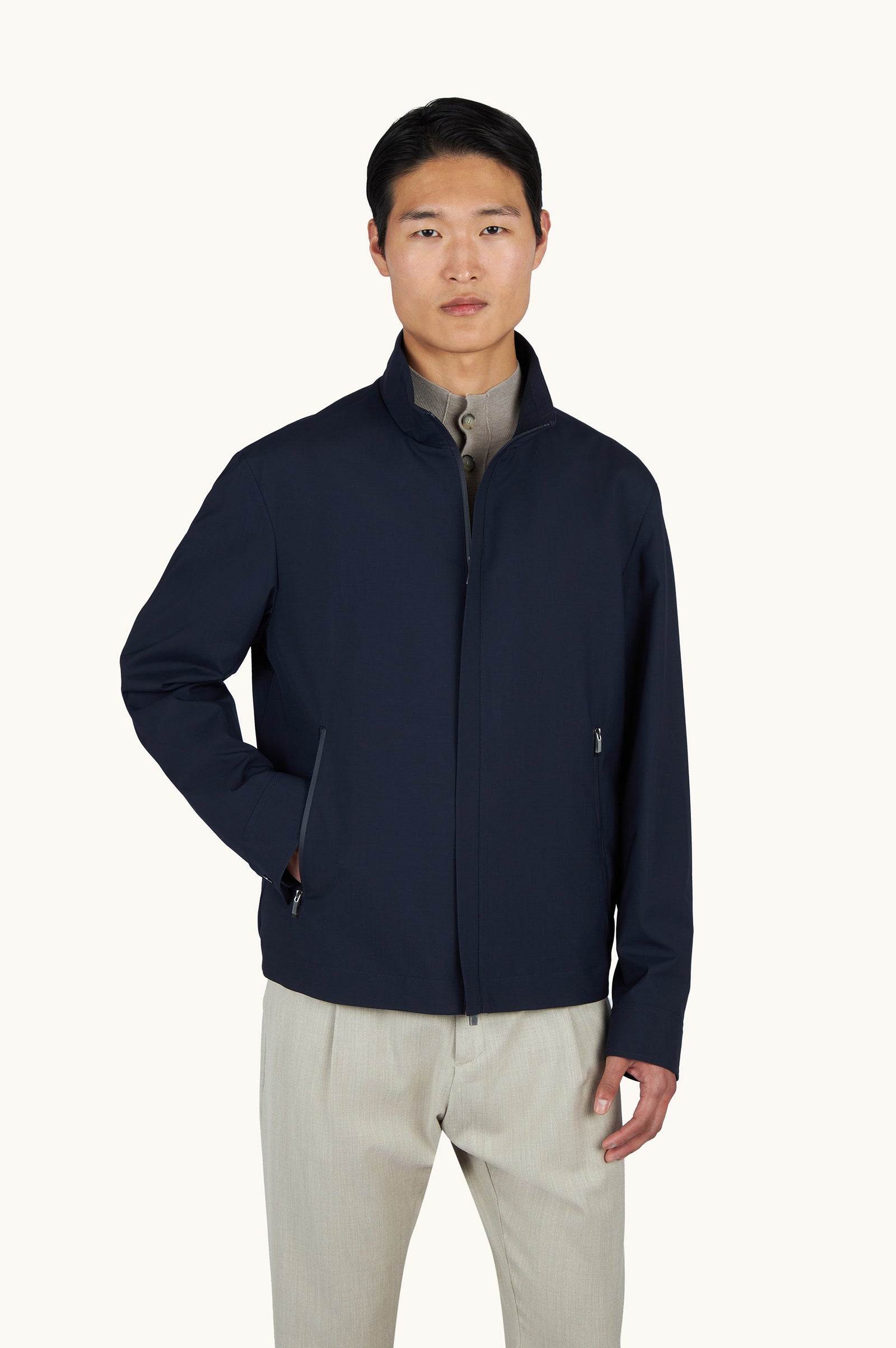 Jacket In Wool And Silk