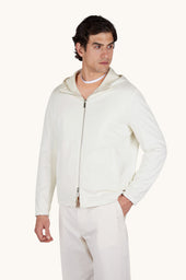 Reversible windbreaker in linen jersey and Typhoon® Platinum