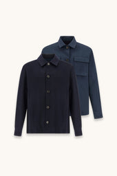 Reversible Overshirt In Cashmere And Technical Fabric