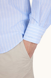Summer Breeze Cotton Shirt With Striped Pattern
