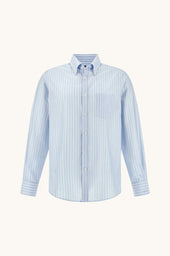 Summer Breeze Cotton Shirt With Striped Pattern