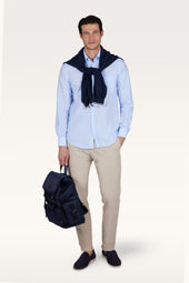 Summer Breeze Cotton Shirt With Striped Pattern