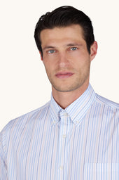 Cotton Twill Shirt With Striped Pattern