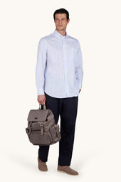 Cotton Twill Shirt With Striped Pattern