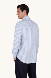 Cotton Poplin Shirt With Striped Pattern