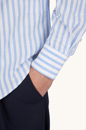 Cotton Poplin Shirt With Striped Pattern