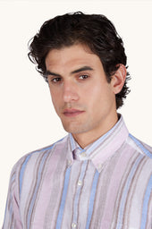 Soffio Linen Shirt With Striped Pattern