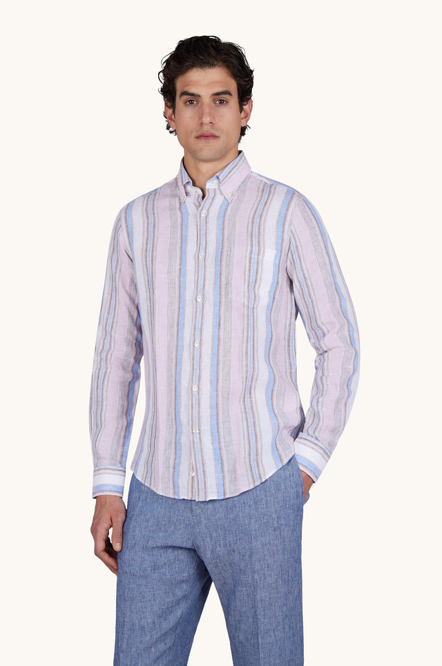 Soffio linen shirt with striped pattern