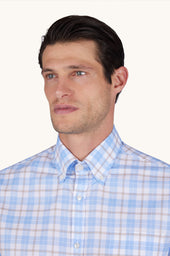 Summer Breeze Cotton Shirt With Check Pattern