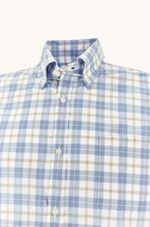 Summer Breeze Cotton Shirt With Check Pattern