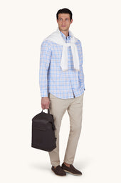 Summer Breeze Cotton Shirt With Check Pattern