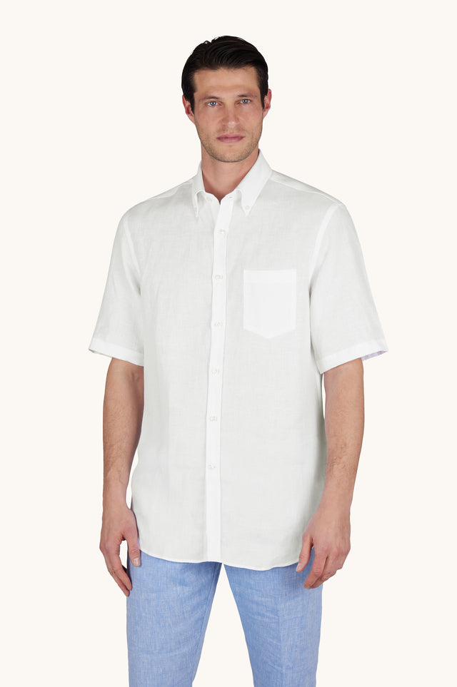 Soffio linen shirt with short sleeves