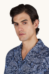 Linen Shirt With Shark Paisley Pattern