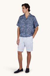 Linen Shirt With Shark Paisley Pattern