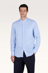 Garment‑dyed linen shirt