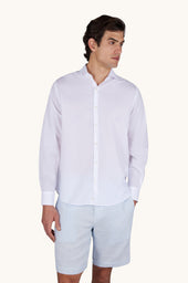 Garment‑dyed cotton voile shirt