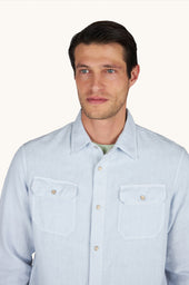 Garment Dyed Linen Overshirt