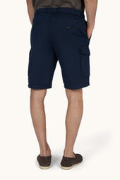 Garment Dyed Linen And Cotton Cargo Bermuda Shorts