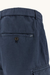 Garment Dyed Linen And Cotton Cargo Bermuda Shorts