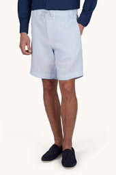 Linen bermuda shorts with drawstring