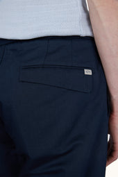 Chino Trousers In Linen And Cotton With Pleats
