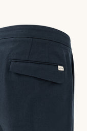 Chino Trousers In Linen And Cotton With Pleats