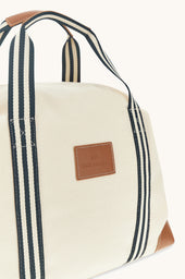 Travel Bag In Canvas With Leather Details