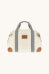 Travel bag in canvas with leather details
