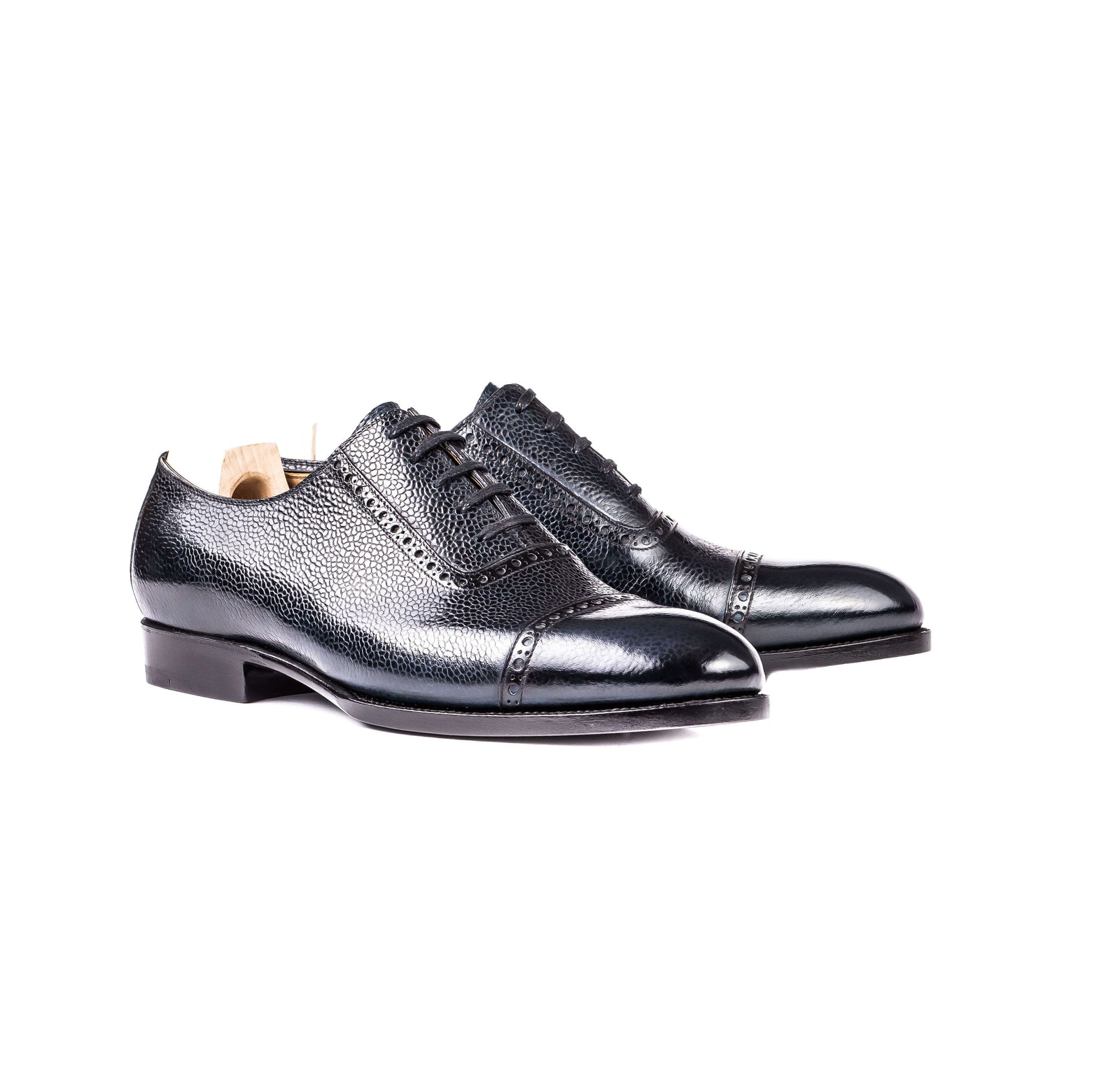 Oxford With Straight Toe Box In Scotch Grain Leather