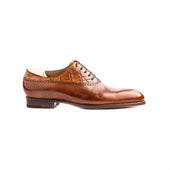 Elegant Oxford With Alligator Topline In A Croc Calf Combo