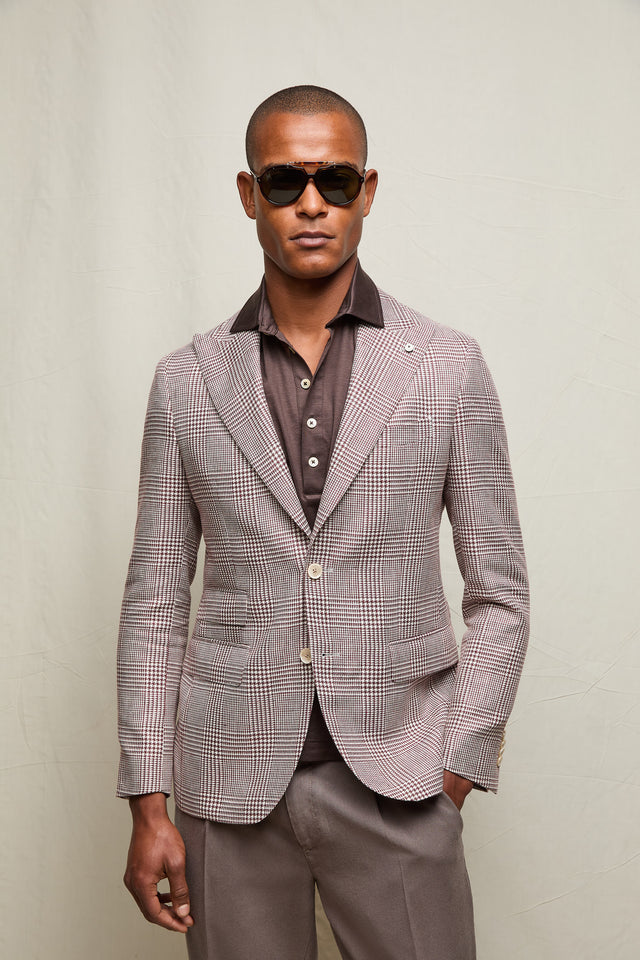 Giacca PAUL micro-check bordeaux