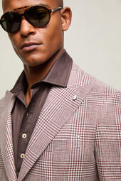 Giacca PAUL micro-check bordeaux