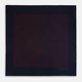 And Burgundy Stripe Silk Pocket Square