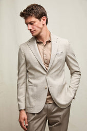 Giacca JACK in lana vergine stretch beige