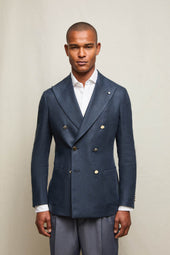 Giacca TOM in lino blu denim