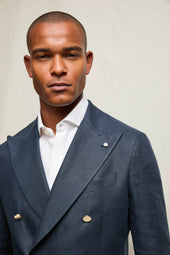 Giacca TOM in lino blu denim