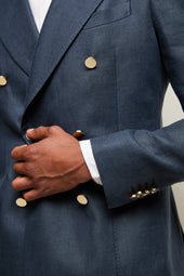 Giacca TOM in lino blu denim