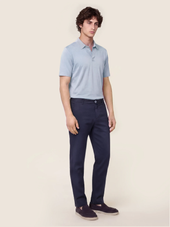 Gray Pants In Cotton And Linen Stretch Gabardine