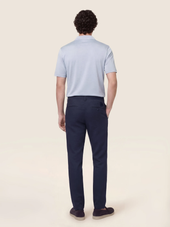 Gray Pants In Cotton And Linen Stretch Gabardine