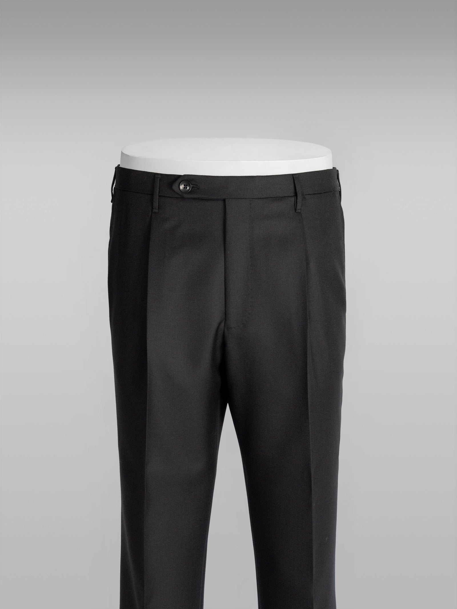 Venezia black three-ply wool trousers