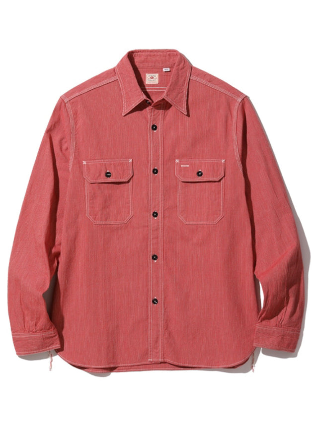 Sugar Cane, Jean Cord Work Shirt, SC25511, Red