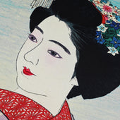 Ukiyo E Silk Pocket Square Maiko 40x40cm